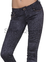 Bløde leopard bukser m. nitter